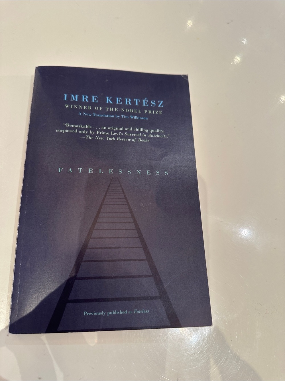 Book Imre Kertész "Fatelessness" Paperback - Navy Cover
